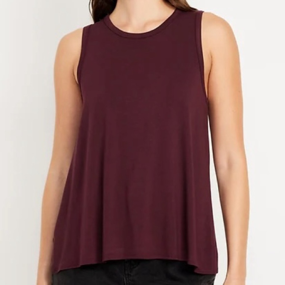 Old Navy 🆕 NWT Luxe Sleeveless Tank Top, Size Large, Color: Raisin Arizona